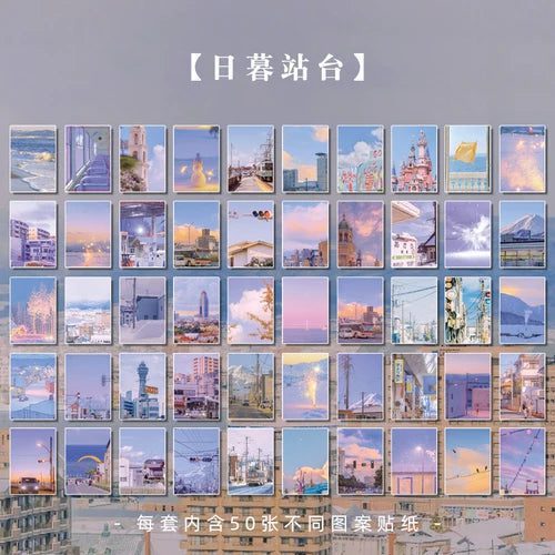 50 Sheets Washi Paper Stickers for Scrapbooking