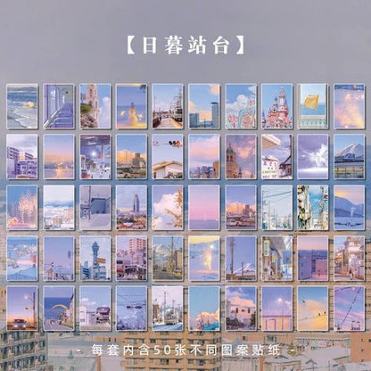 50 Sheets Washi Paper Stickers for Scrapbooking