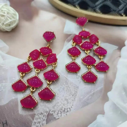 Vintage Western Gothic Crystal Tassel Earrings