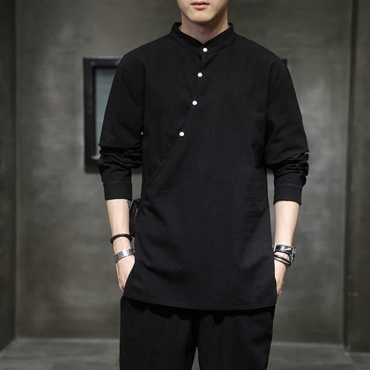 Men's Retro Chinese Hemp Linen Shirt