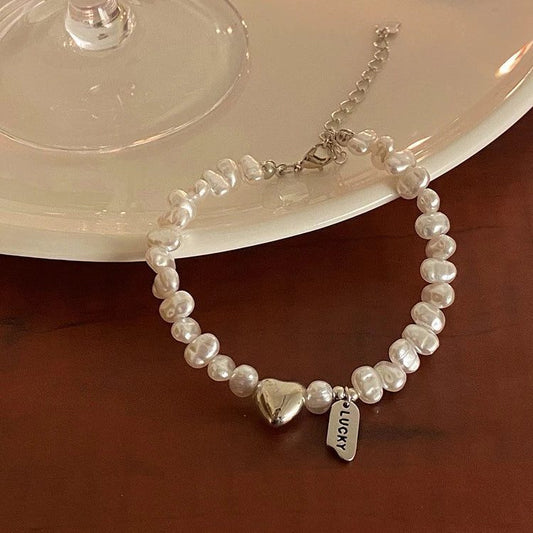 Luxury Vintage 925 Silver Pearl Bracelet