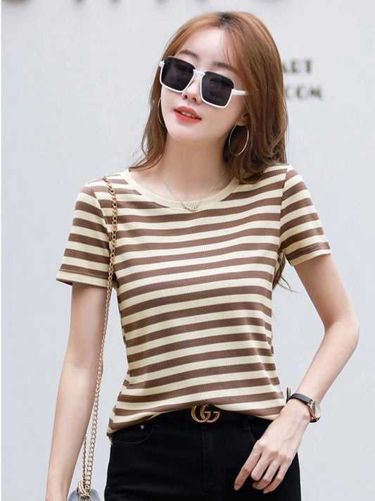 2024 Women’s Casual Striped T-Shirt Summer