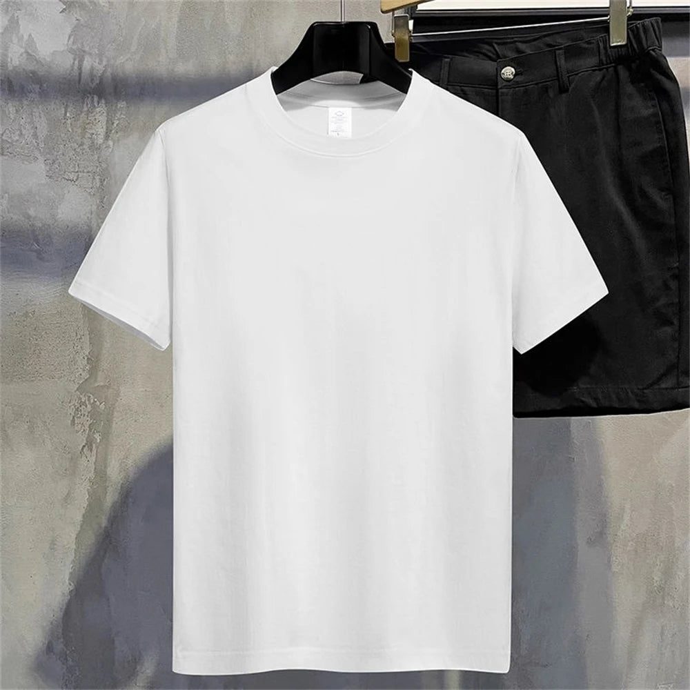 Men's Summer Cotton T-Shirt Solid Color
