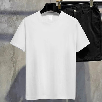 Men's Summer Cotton T-Shirt Solid Color