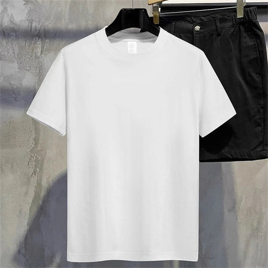 Men's Summer Cotton T-Shirt Solid Color