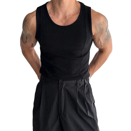 Men's Ribbed Sleeveless Tank Top for Fitness