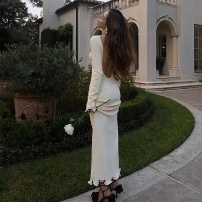 Slim Fit Knitted Mini Dress Women Autumn
