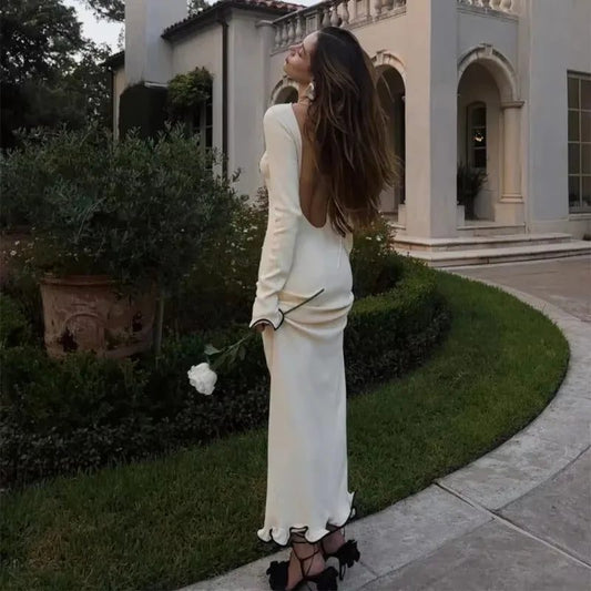 Slim Fit Knitted Mini Dress Women Autumn