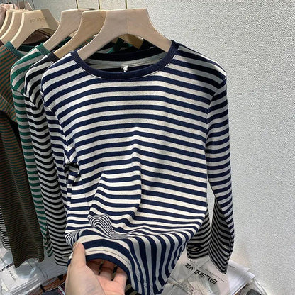Casual Striped Cotton T-Shirts for Women