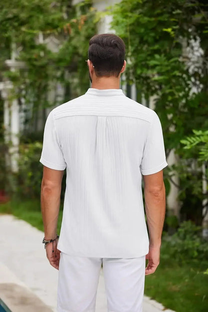 Men's Striped Linen Shirt for Summer