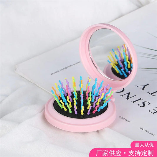 Portable 2-in-1 Anti-Static Folding Hair Brush