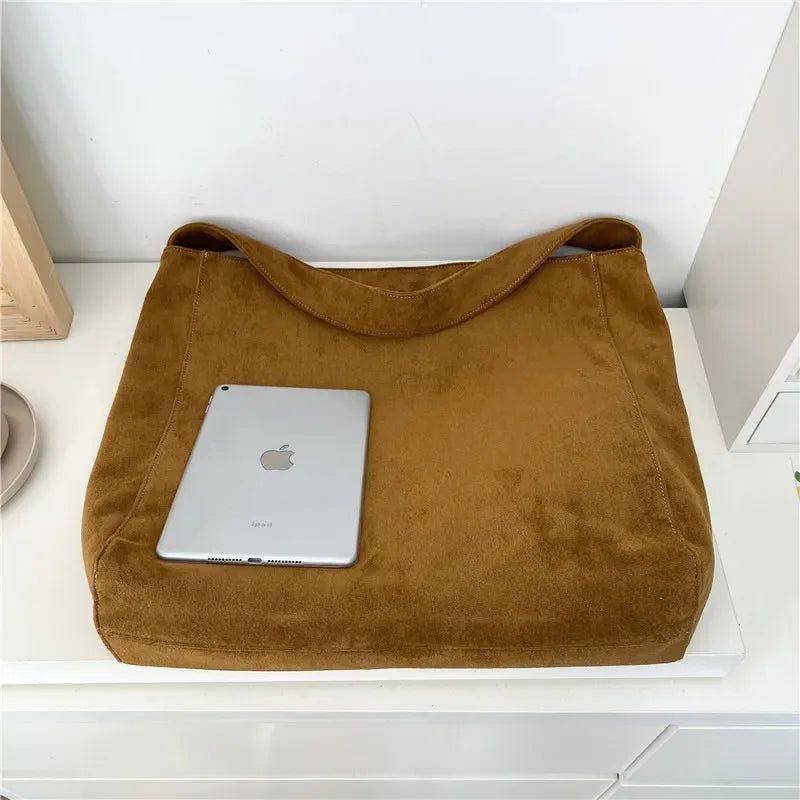 Large Capacity Faux Suede Tote Bag 2024