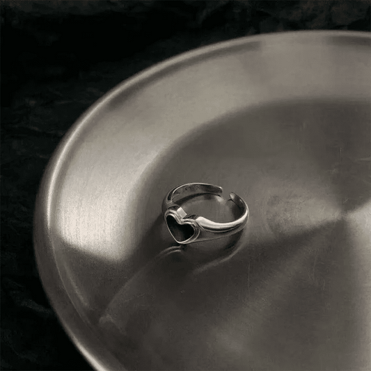 Y2K Vintage Kpop Heart Adjustable Rings Set