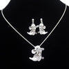 Western Cowgirl Hat Necklace Earring Jewelry Set