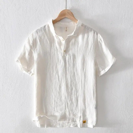 2024 Men's Breathable Linen Short-Sleeve Shirt