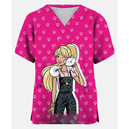 Cute Nurse Scrub Tops for Women T-Shirt