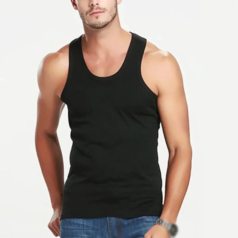 Comfortable Men's Ribbed Cotton Tank Top