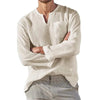 2023 Men's Vintage V-Neck Cotton Linen T-Shirt