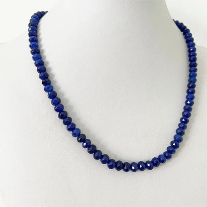 Luxury Blue Sapphire Faceted Necklace for Women