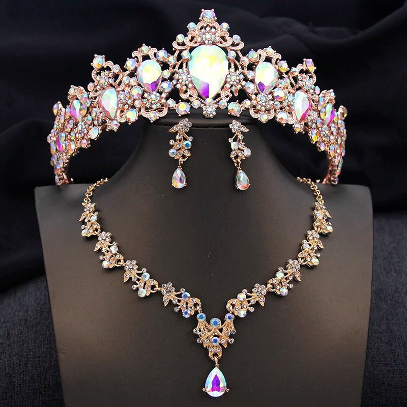 Luxury Bridal Crown Jewelry Set for Weddings