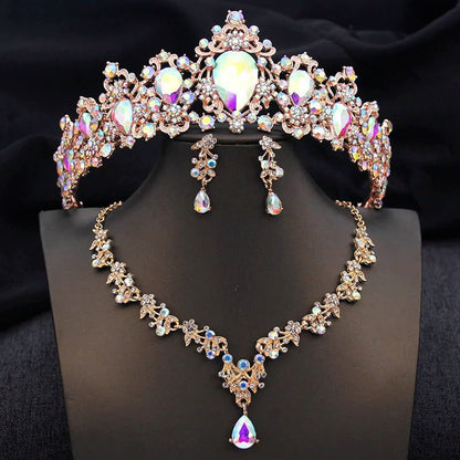 Luxury Bridal Crown Jewelry Set for Weddings