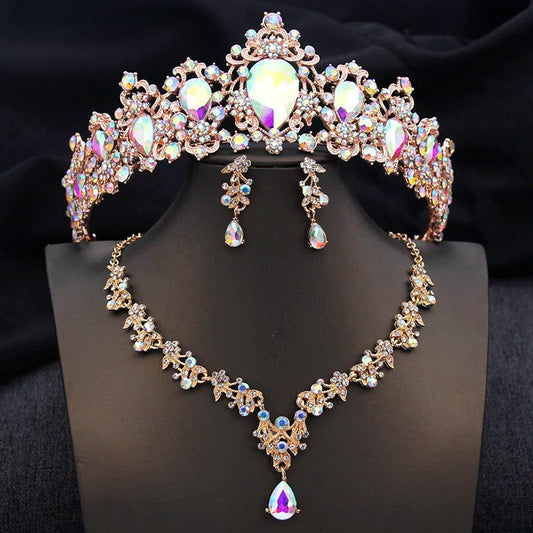 Luxury Bridal Crown Jewelry Set for Weddings