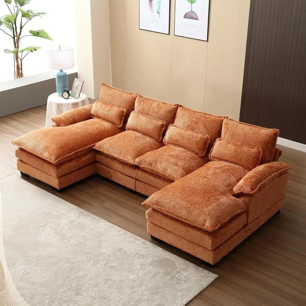 Modern 110” U-Shaped Sectional Sofa Couch