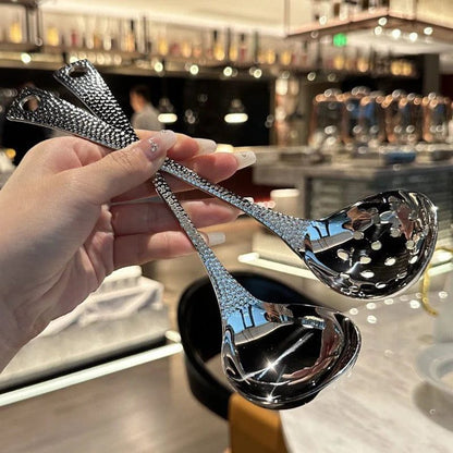 Stainless Steel Slotted Spoon with Fish Scale Handle
