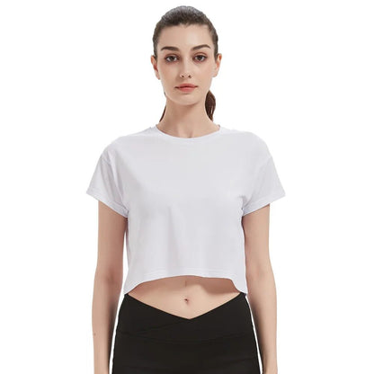 2024 Cropped T-Shirt Women’s Summer Yoga Running Top