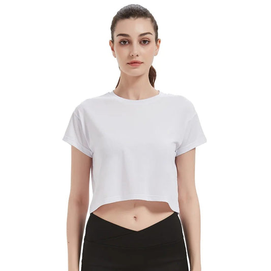 2024 Cropped T-Shirt Women’s Summer Yoga Running Top