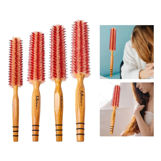 Small Round Hair Brush with Wooden Handle