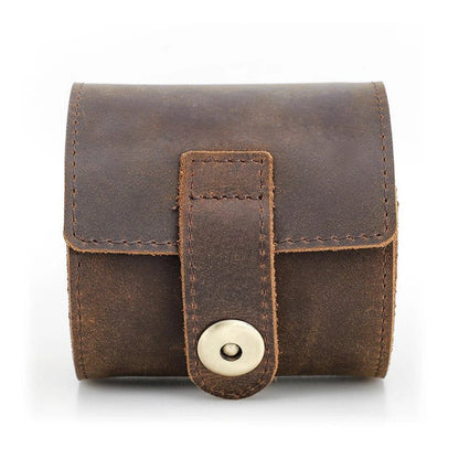 Portable Vintage Cow Leather Watch Roll Case
