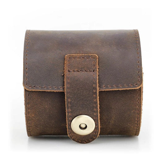 Portable Vintage Cow Leather Watch Roll Case