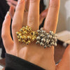 Vintage Metal Beads Open Ring for Women