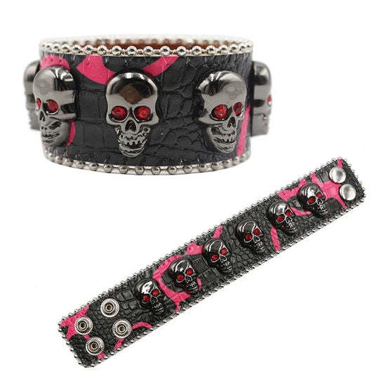 Punk Western Rhinestone Link Chain Bracelet