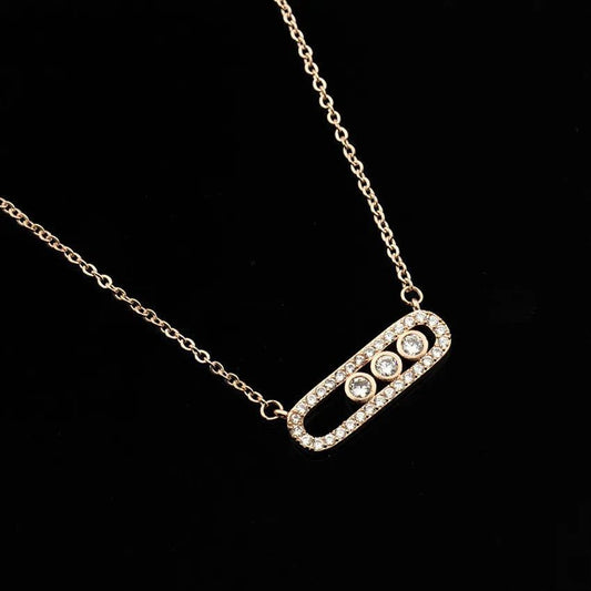 Elegant Gold Plated Crystal Bead Wedding Necklace