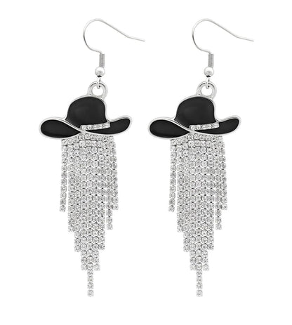Sparkly Western Cowgirl Earrings with Tassels