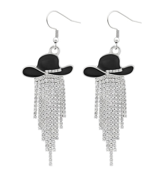 Sparkly Western Cowgirl Earrings with Tassels