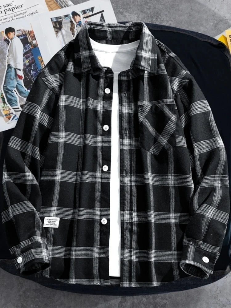 Plus Size Men's Plaid Flannel Shirt