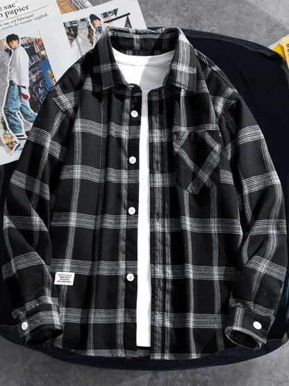 Plus Size Men's Plaid Flannel Shirt