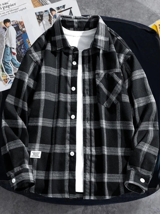 Plus Size Men's Plaid Flannel Shirt