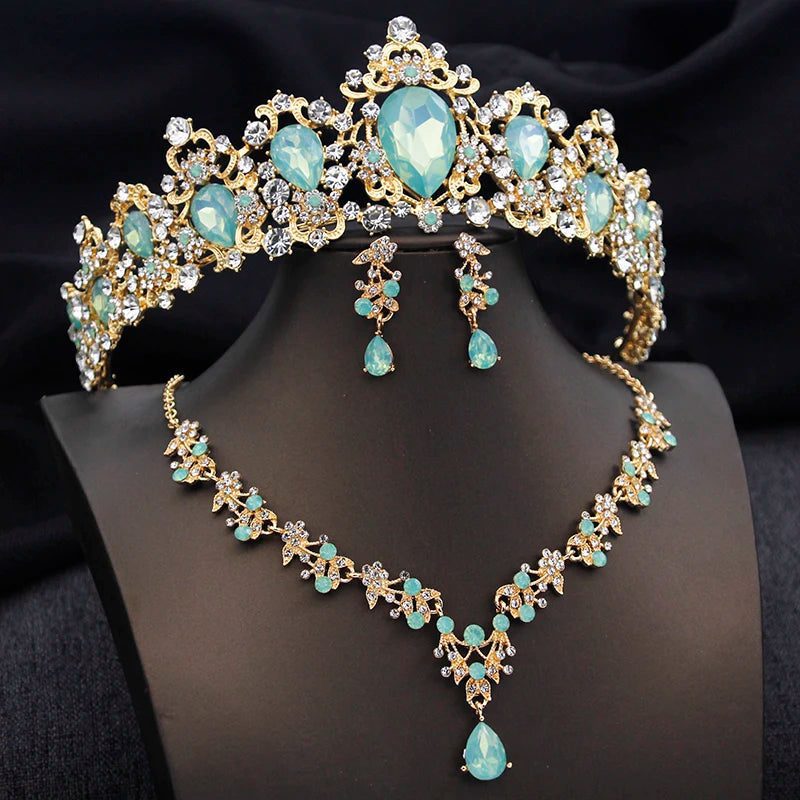 Luxury Bridal Crown Jewelry Set for Weddings