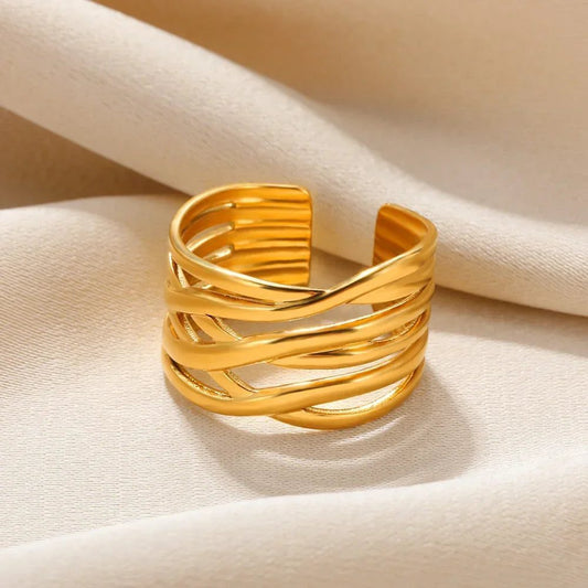 Waterproof Aesthetic Heart Gold Wedding Ring