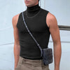 Men's Ribbed Sleeveless Turtleneck Casual Tank Top