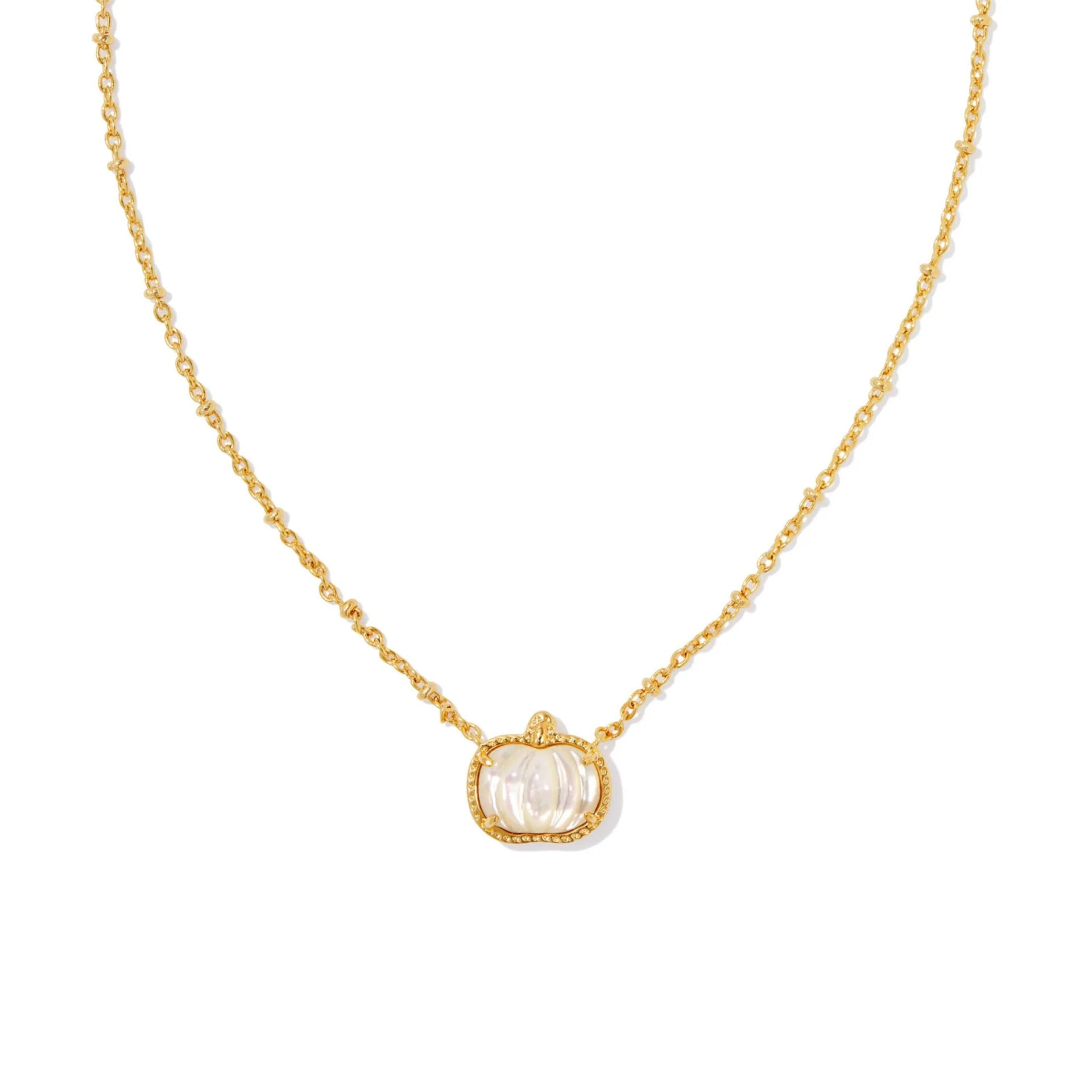 Ivory Pumpkin Pendant Necklace and Earrings Set