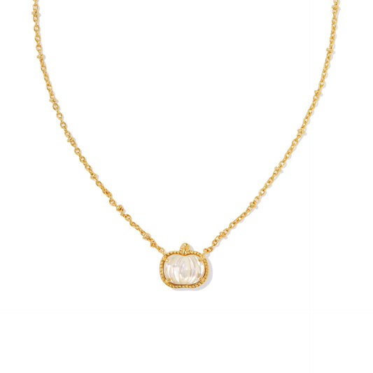 Ivory Pumpkin Pendant Necklace and Earrings Set