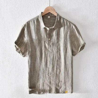 2024 Men's Breathable Linen Short-Sleeve Shirt