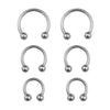 6PCS Stainless Steel Horseshoe Fake Nose Rings