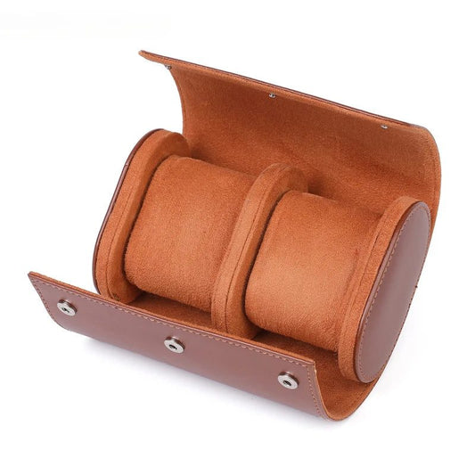 Portable Vintage Leather Watch Roll Travel Case