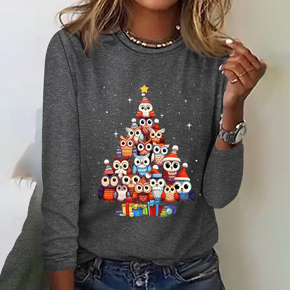 Cute Cotton Owls Women's Christmas T-Shirt